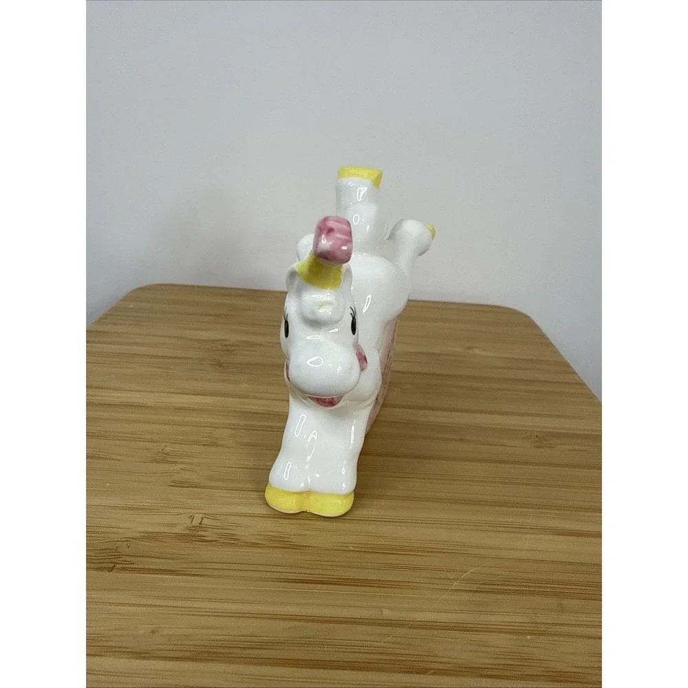 Vtg Erika Japan Valentines Day Unicorn Figurine I Love You Conversation Heart‎